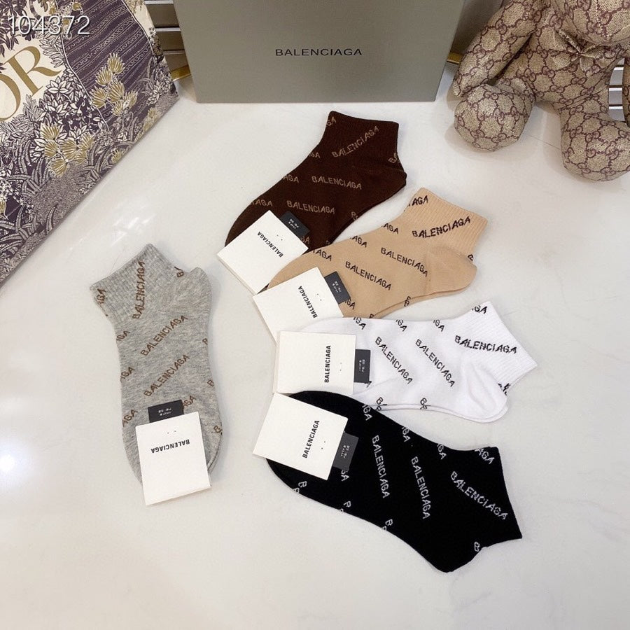 Balenciaga Classic Ankle Socks - 5-Pair Box