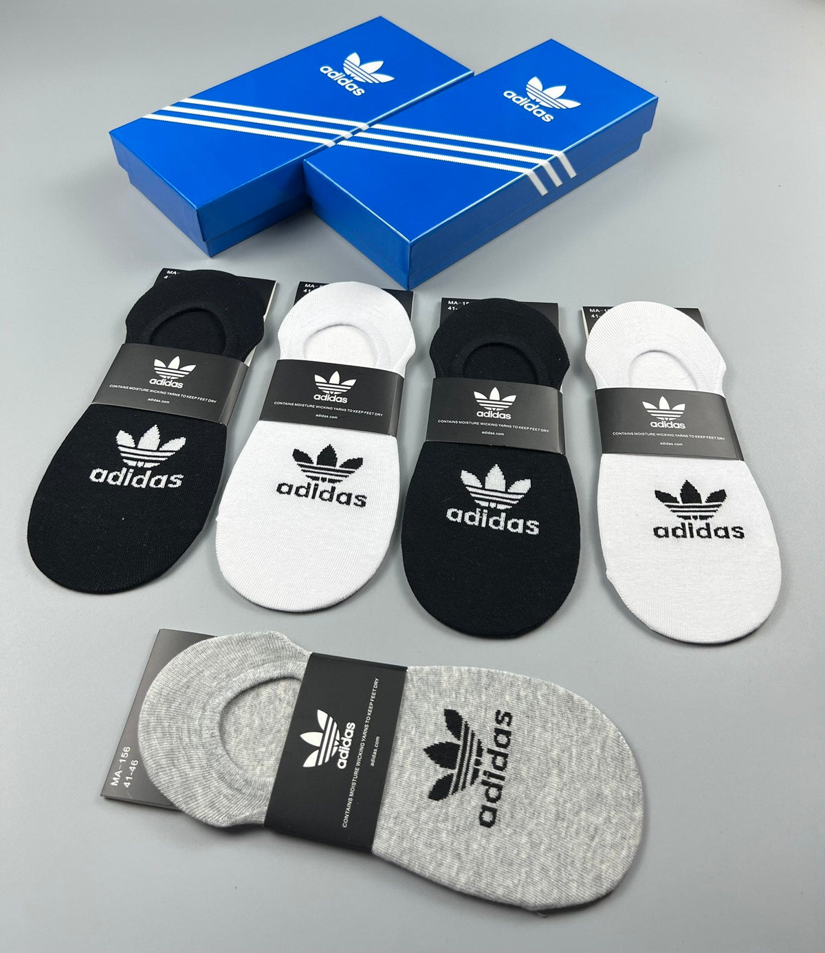 Adidas Cotton Visible Logo, Stripe Or Motif Details No-Show Socks