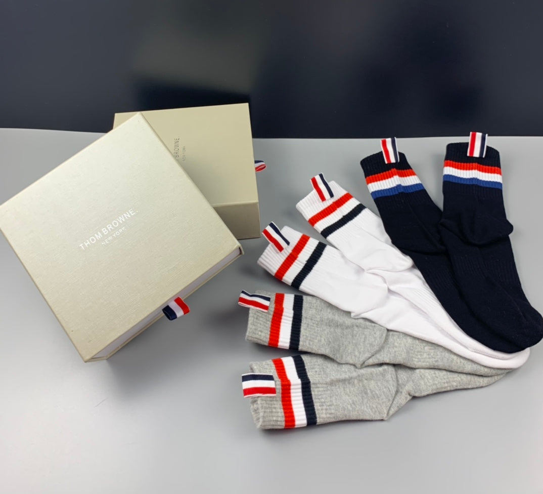 Thom Browne Cotton Crew Socks - 6-Pair Set
