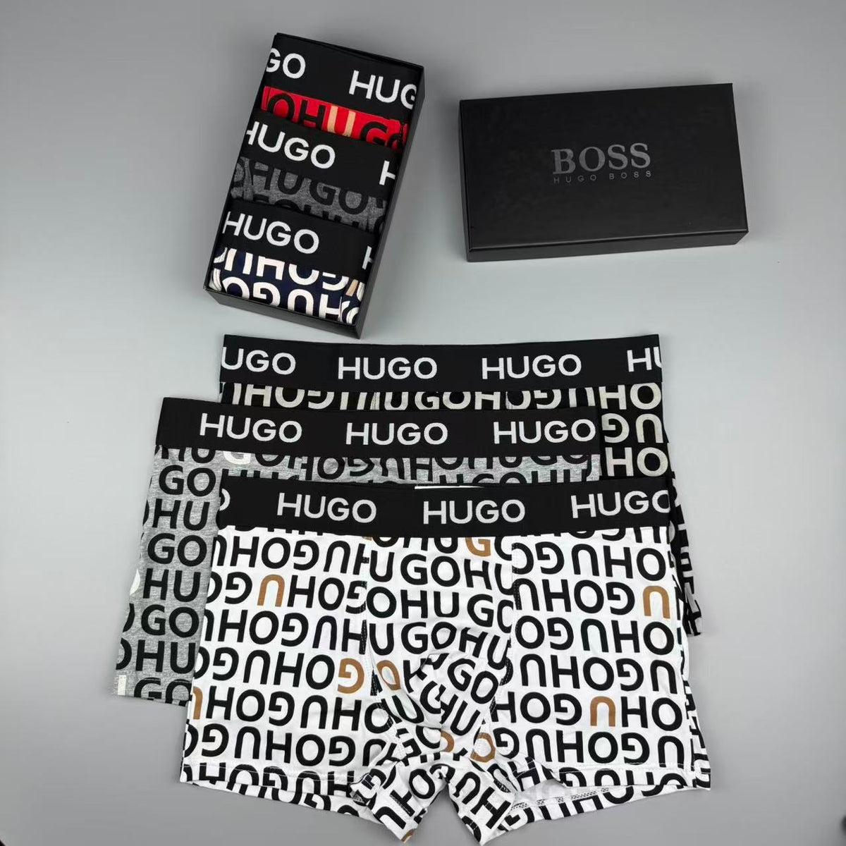 Boss Cotton Men's Boxer Briefs - 3-Piece Box