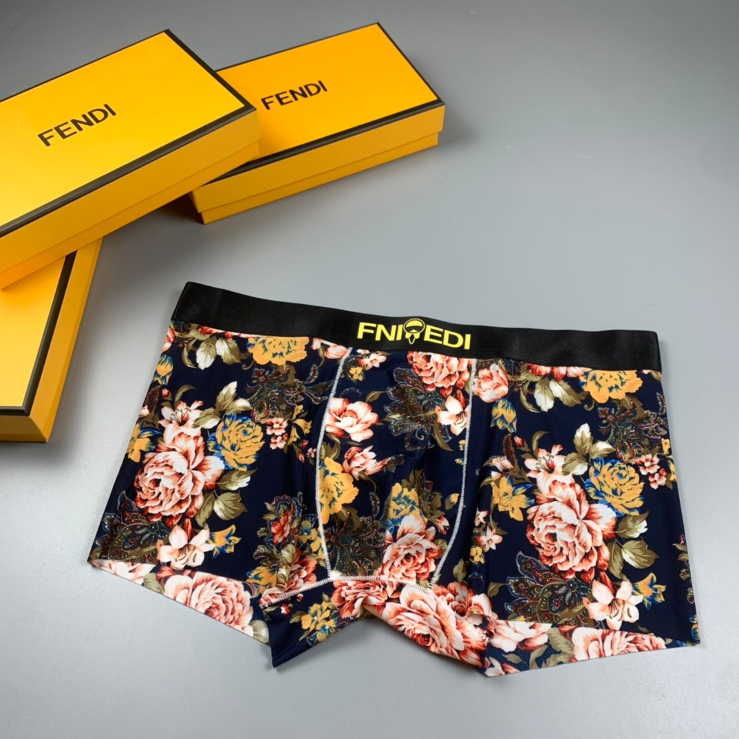 Fendi Contrast Logo Waistbands Men's Boxer Briefs - 3-Piece Box