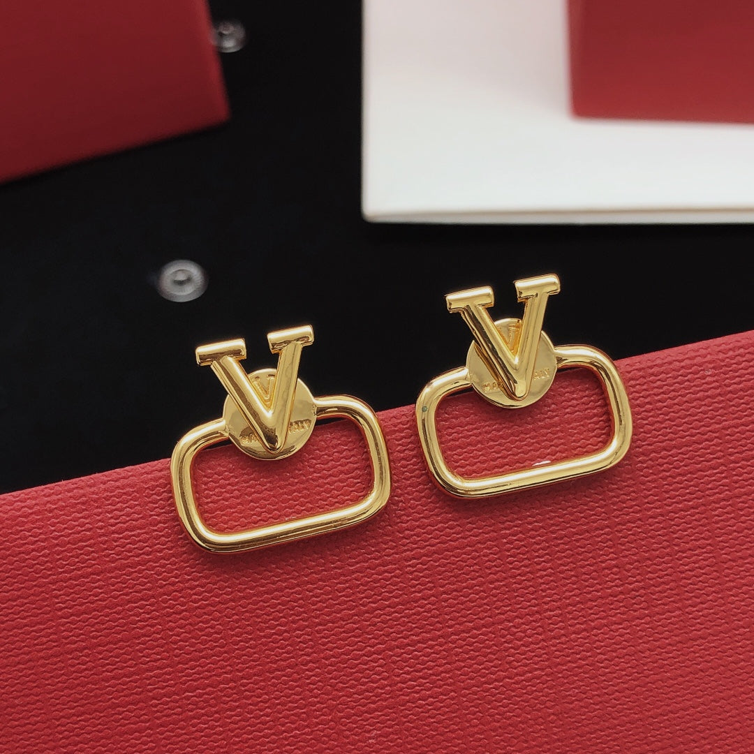 Martin Graham stud earrings in polished metal-tone – main product view