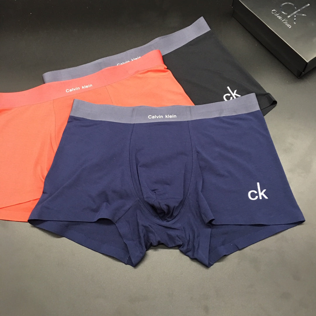 Calvin Klein Goat-milk silk Broad Logo Waistbands Men's Boxer Briefs - 3-Piece Box