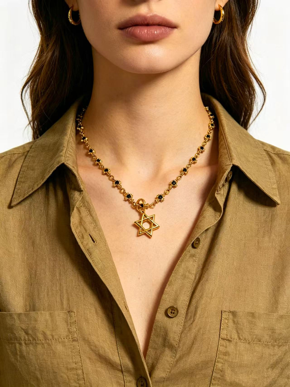 Martin Graham pendant necklace in polished metal-tone – main product view