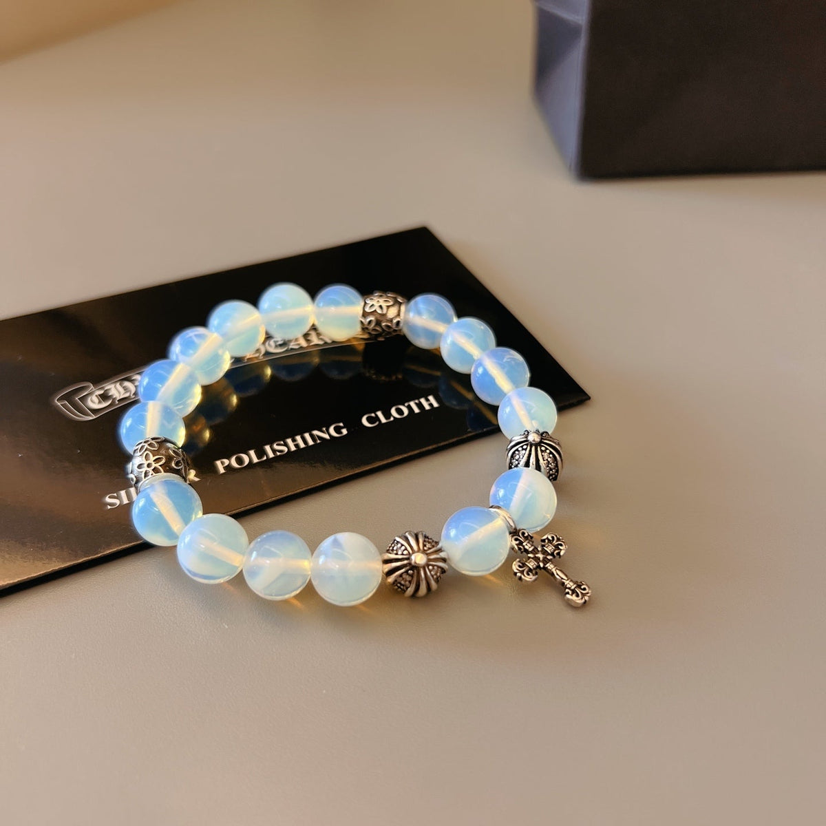 Martin Graham beaded bracelet in polished metal-tone – main product view