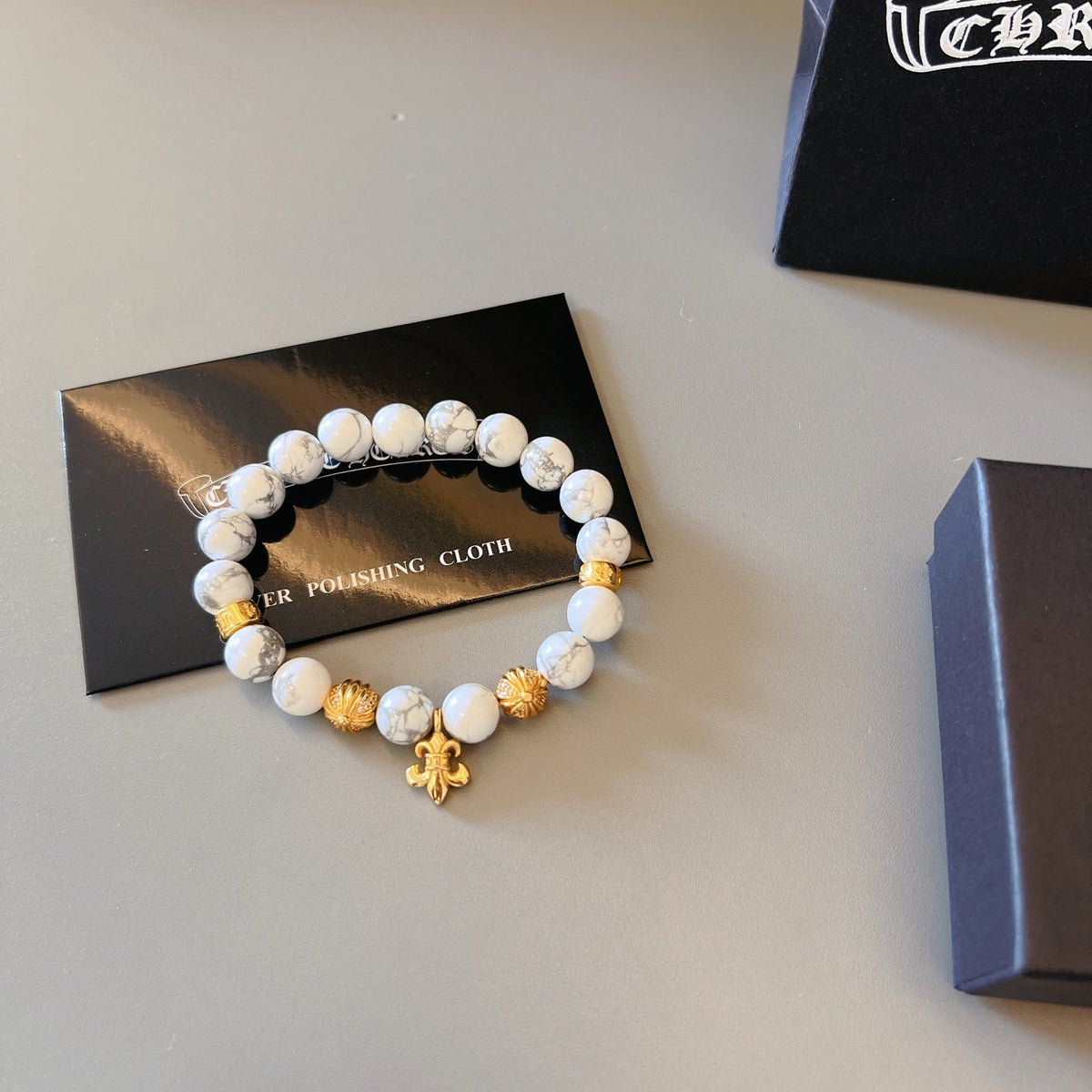 Martin Graham beaded bracelet in polished metal-tone – main product view