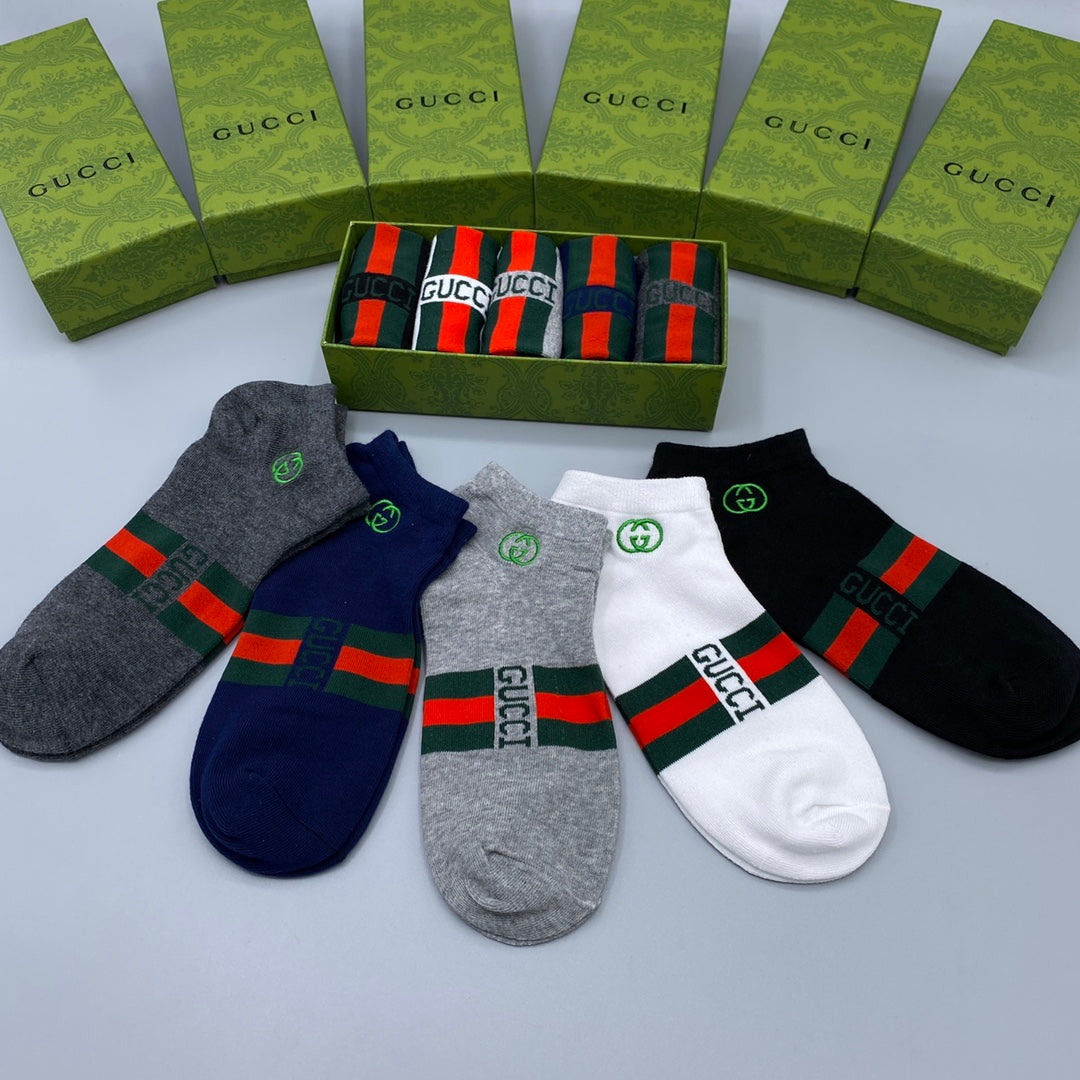 Gucci 93/7 Modal-Spandex Short Socks – 5-Pair Pack