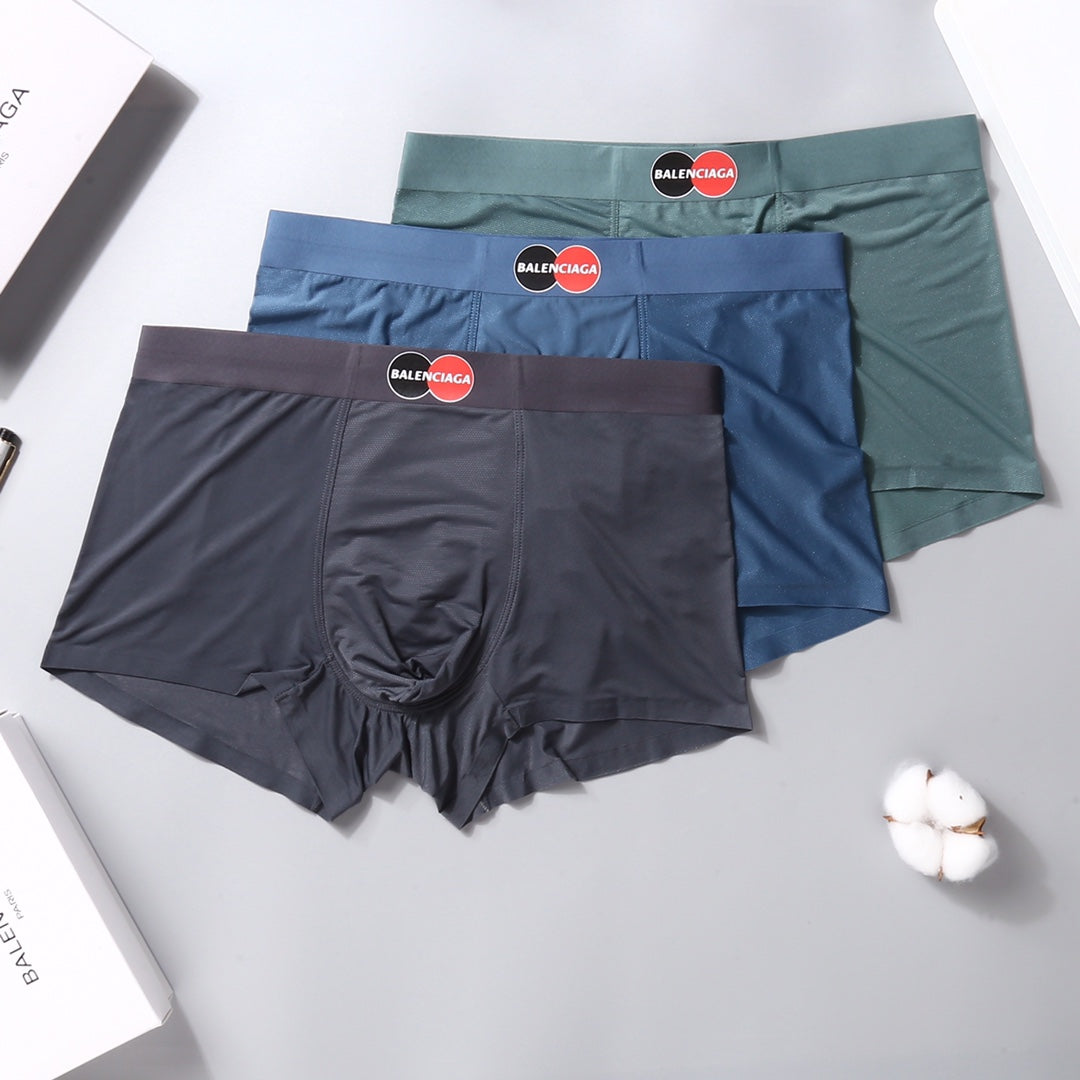 Balenciaga Circular Front Emblems Men's Boxer Briefs - 3-Piece Box