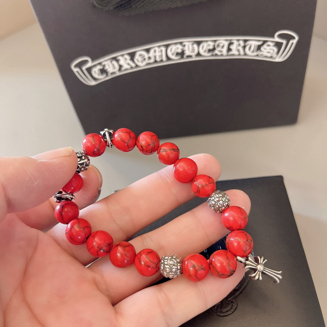 Martin Graham beaded bracelet in polished metal-tone – main product view
