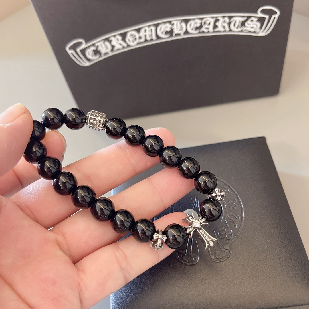 Martin Graham beaded bracelet in polished metal-tone – main product view