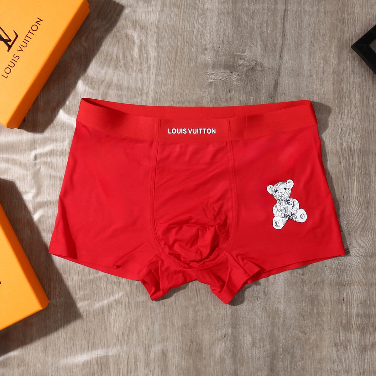 Louis Vuitton Modal-Blend Teddy Motif Men's Underwear - 3-Piece Box