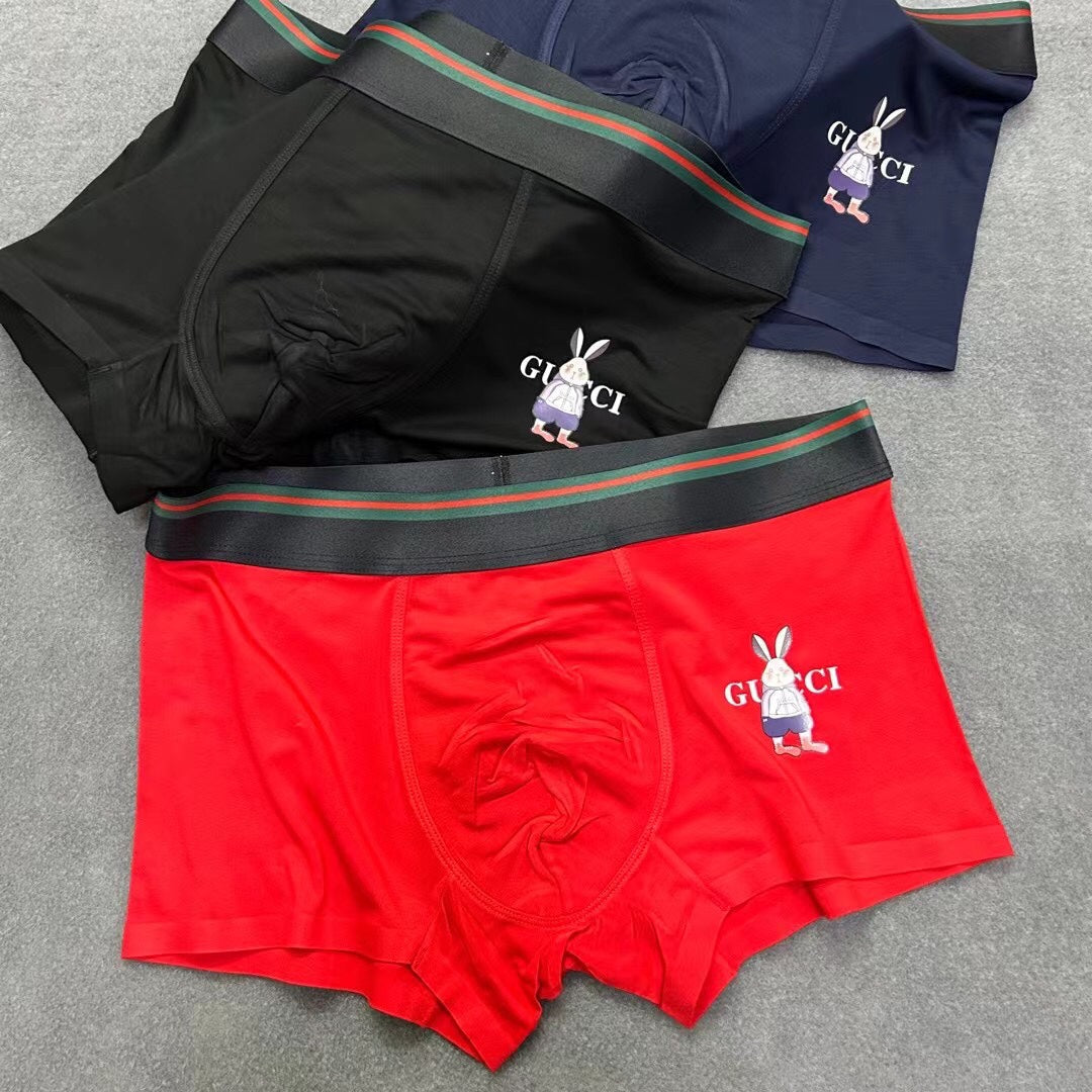 Gucci Contrast Waistbands And Understated Front Branding Men's Boxer Briefs - 3-Piece Box