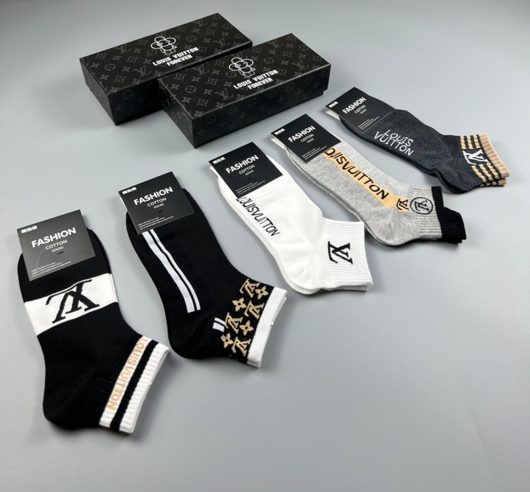 Louis Vuitton Monogram Sport Ankle Socks - Box of 5 Pairs