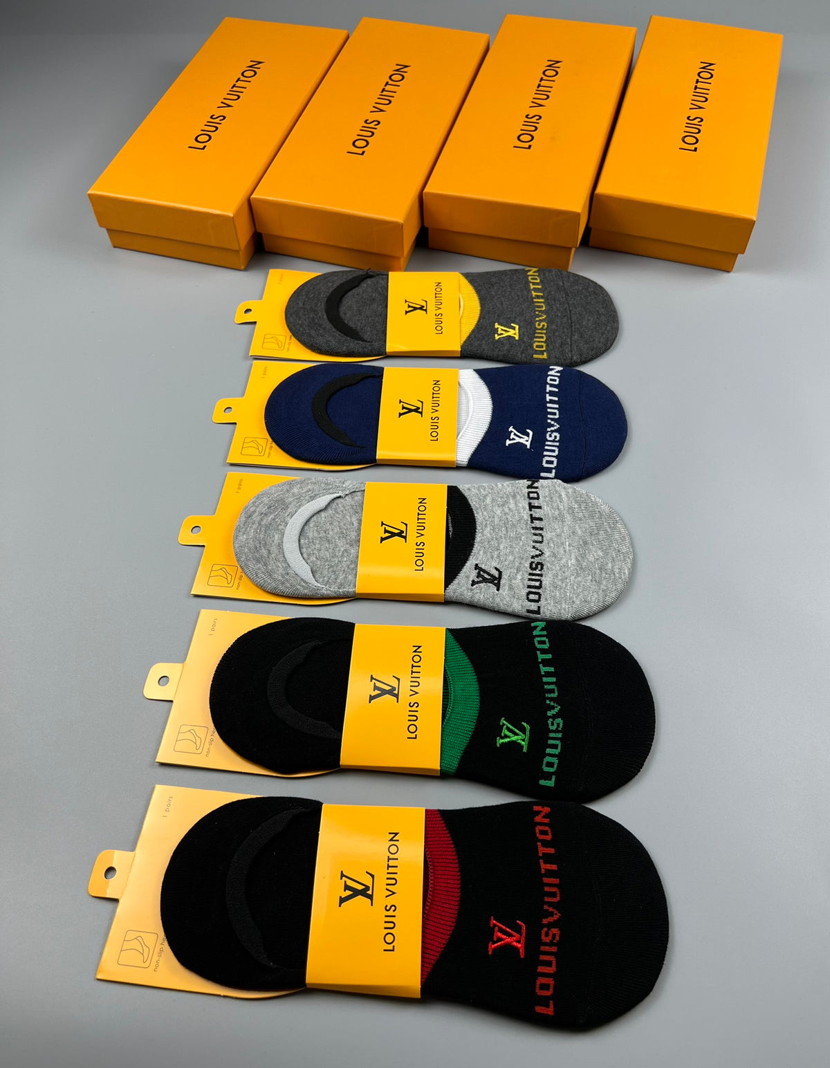 Louis Vuitton Colourful Initial No-Show Socks - 5-Pair Set