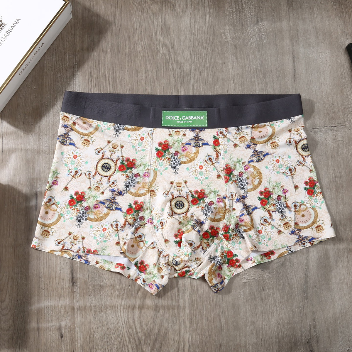 Dolce & Gabbana Ornate Print Men's Trunk Underwear - 3-Piece Box