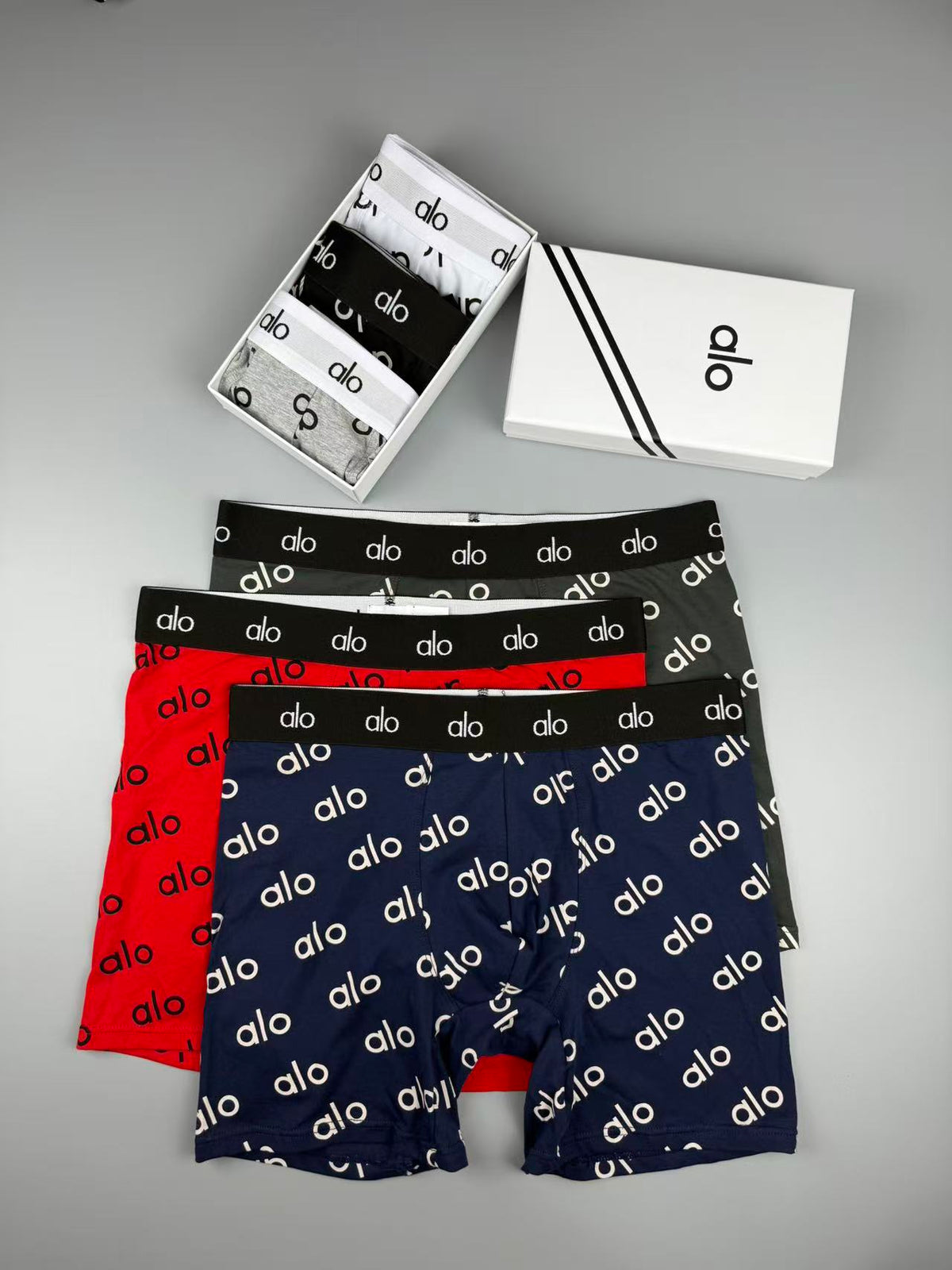Alo Cotton Longline Men's Boxer Briefs - 3-Piece Box