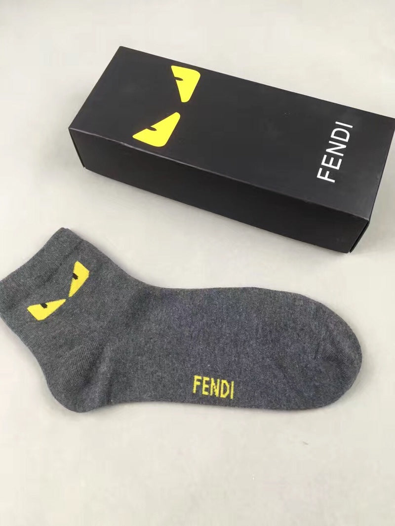 Fendi Bright Eye-Shaped Motifs Crew Socks