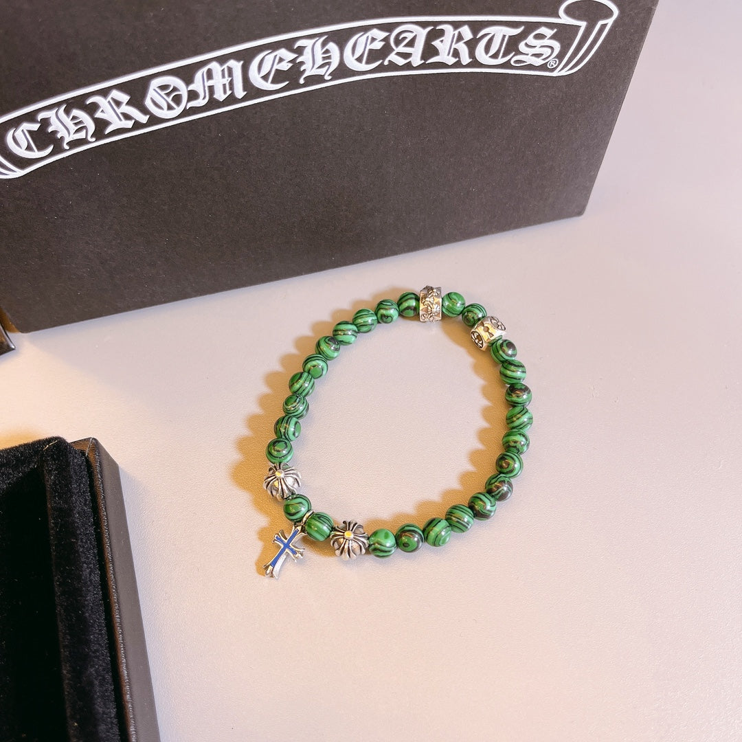 Martin Graham beaded bracelet in polished metal-tone – main product view