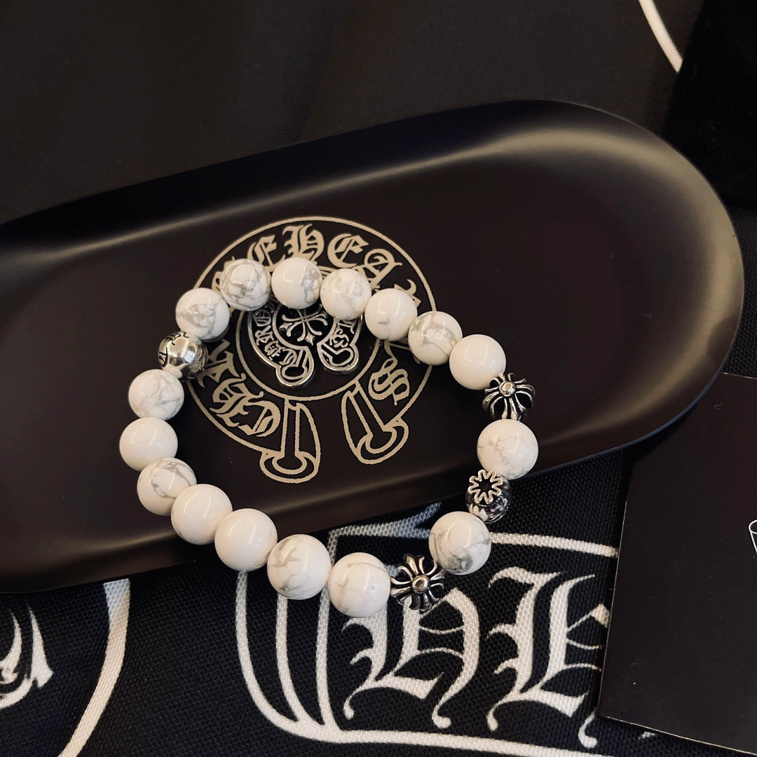 Martin Graham beaded bracelet in polished metal-tone – main product view