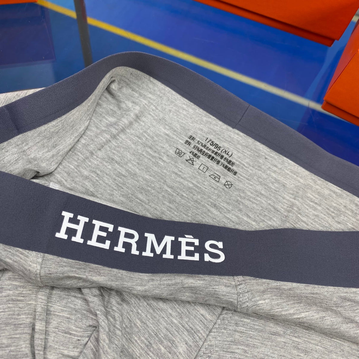 Hermes Modal Broad Contrast Wordmark Waistbands Men's Boxer Briefs - 3-Piece Box