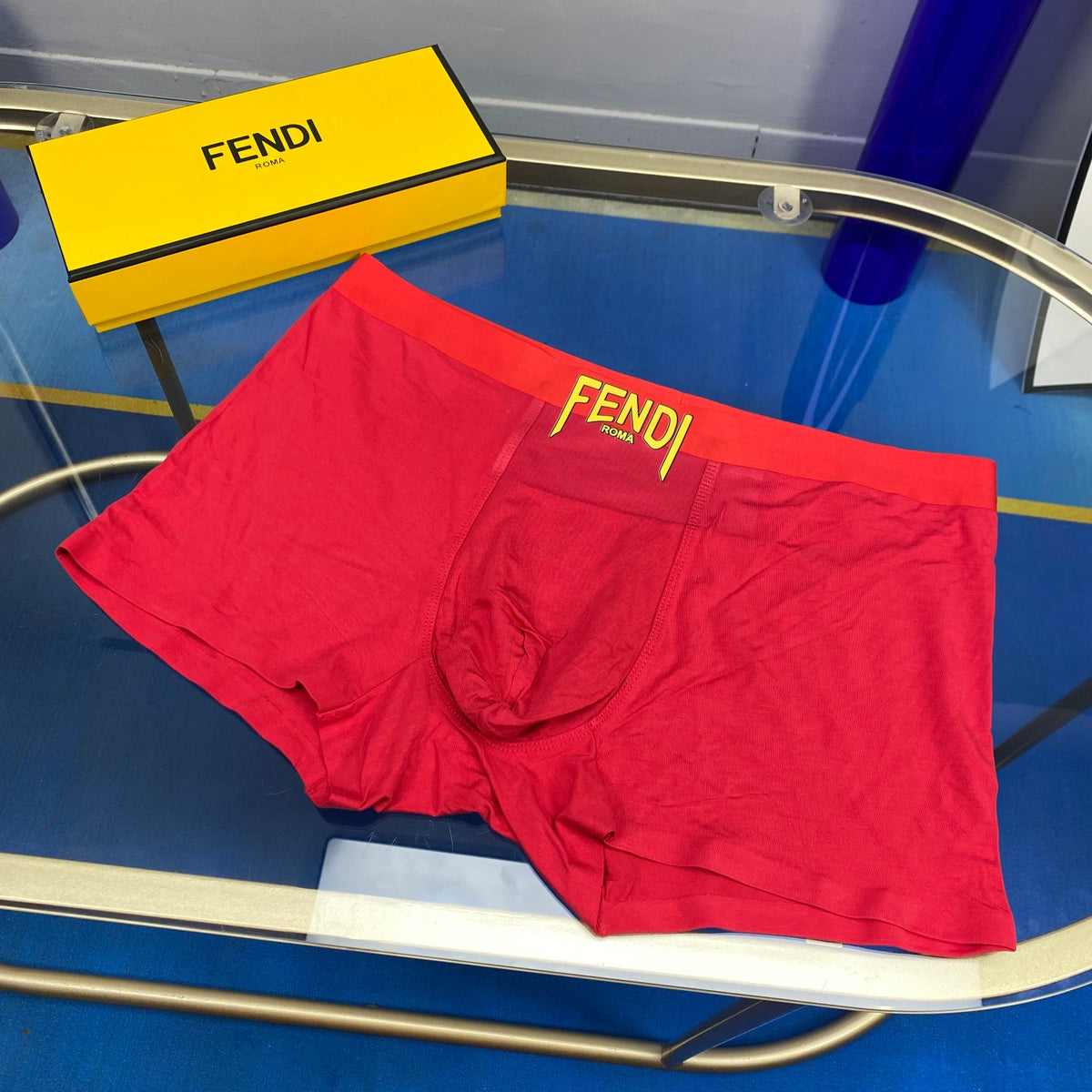 Fendi Modal Contrast Wordmark Men's Boxer Briefs - 3-Piece Box