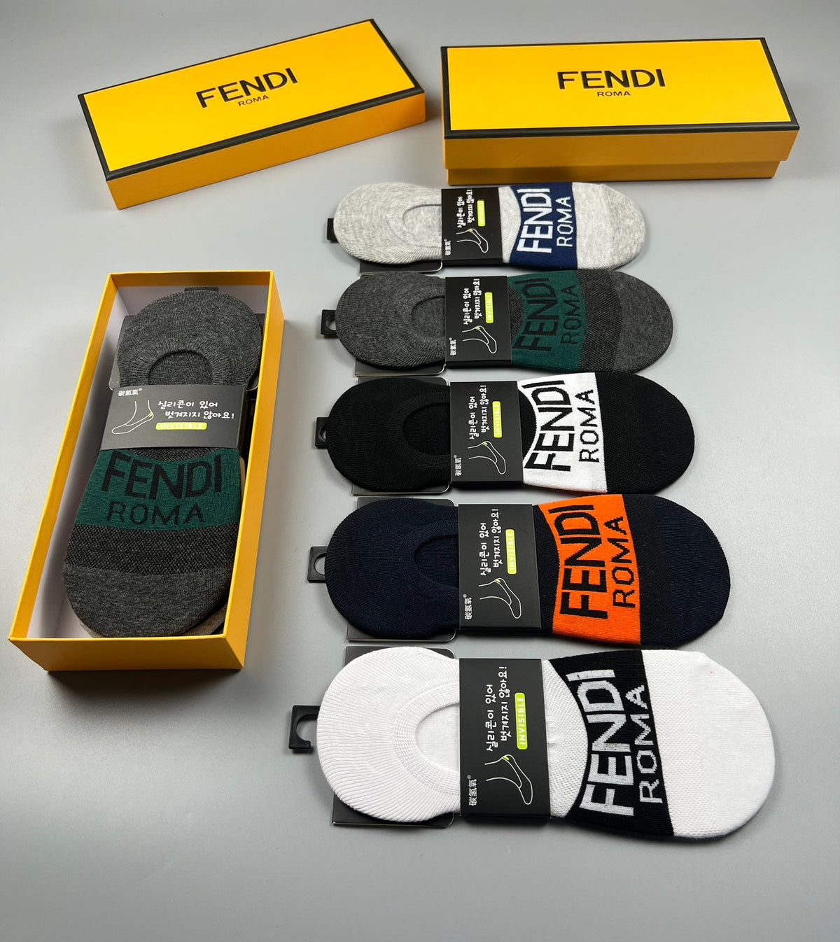 Fendi Roma Logo No-Show Socks