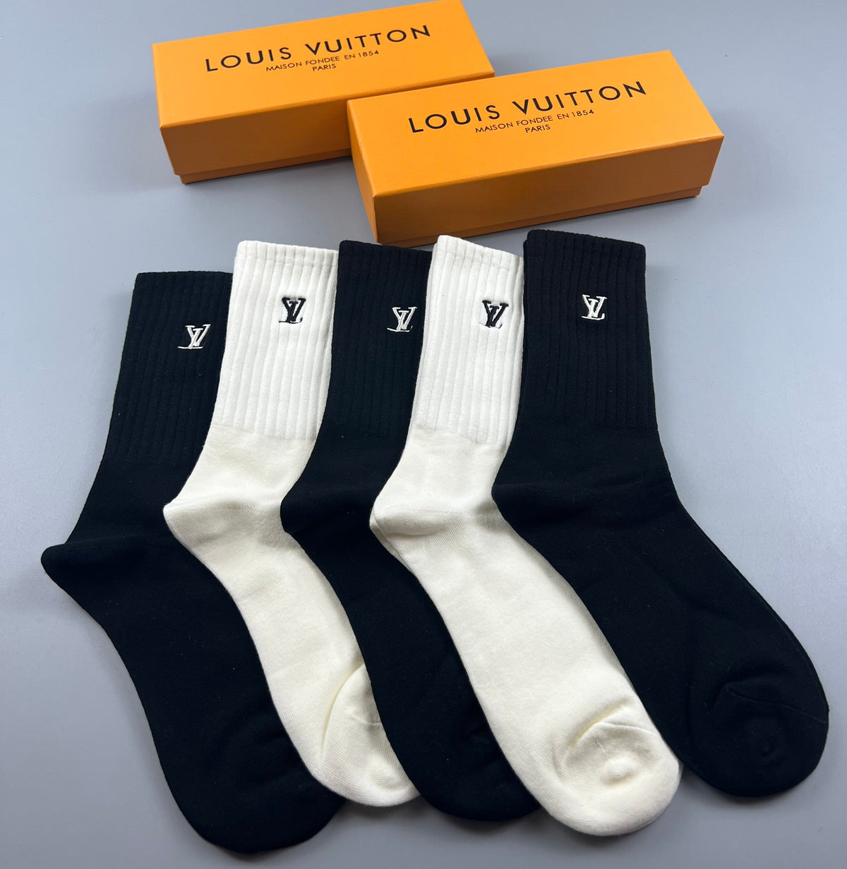 Louis Vuitton Small Initial Crew Socks - 5-Pair Set