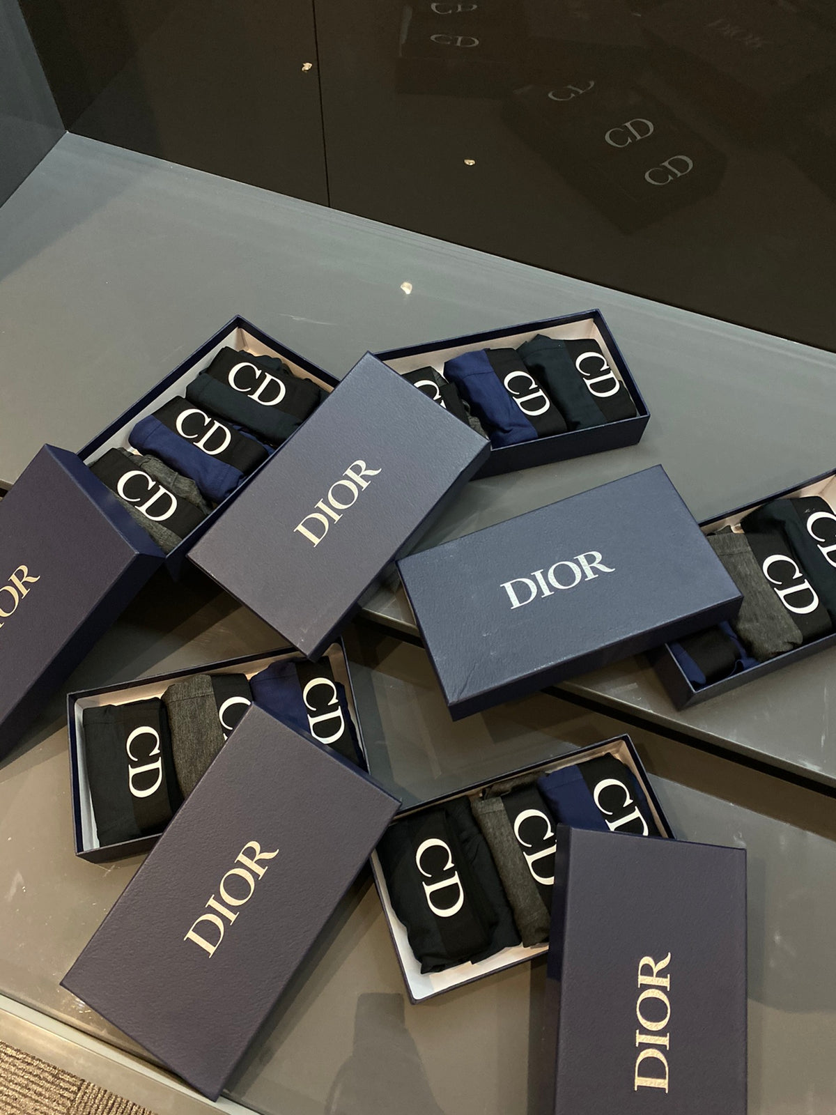 Dior Contrast Lettering Men's Boxer Briefs - 3-Piece Box