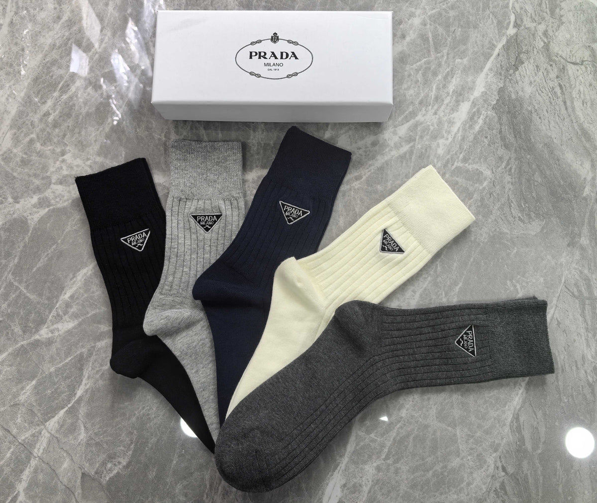 Prada Cotton Crew Socks - 5-Pair Set