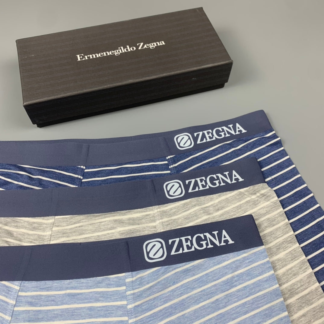 Zegna Clean Logo Waistbands Men's Boxer Briefs - 3-Piece Box