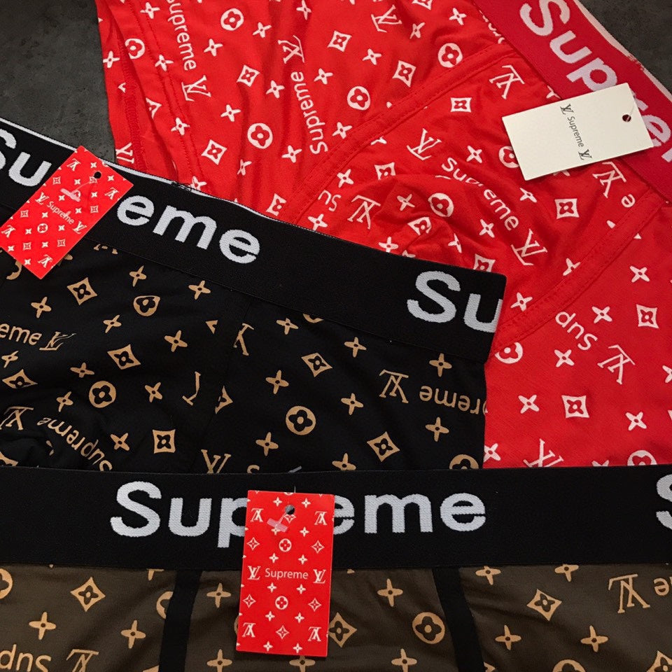 Louis Vuitton x Supreme All-Over Monogram-Style Graphics Men's Boxer Briefs - 3-Piece Box