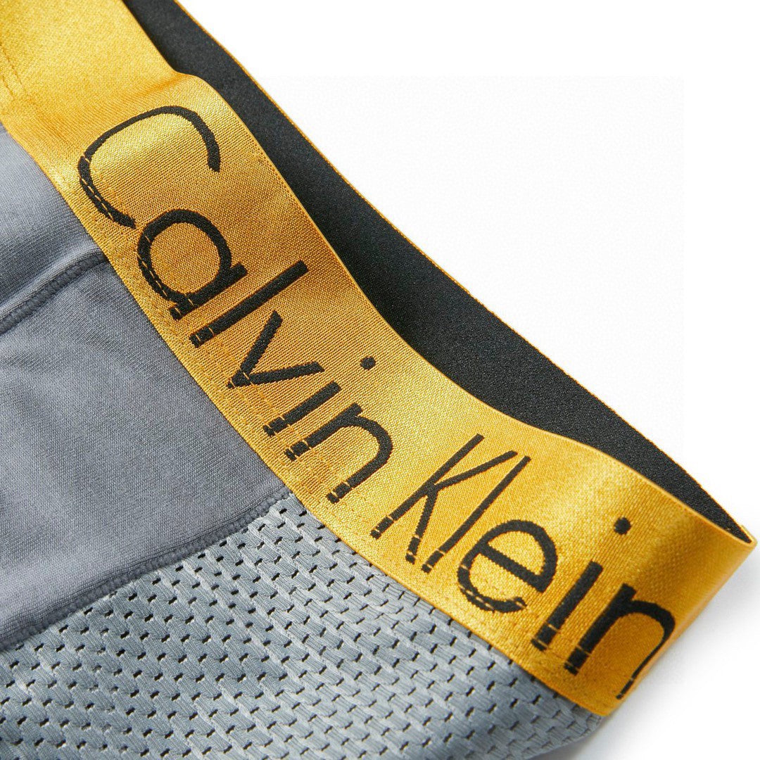 Calvin Klein Mesh Panels And Metallic-Gold Waistbands Men's Boxer Briefs - 3-Piece Box