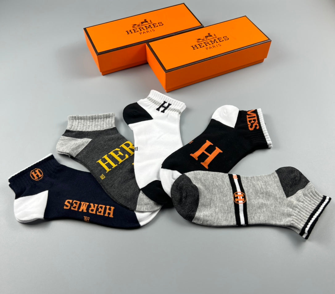 Hermes Logo Ankle Socks - Assorted Set