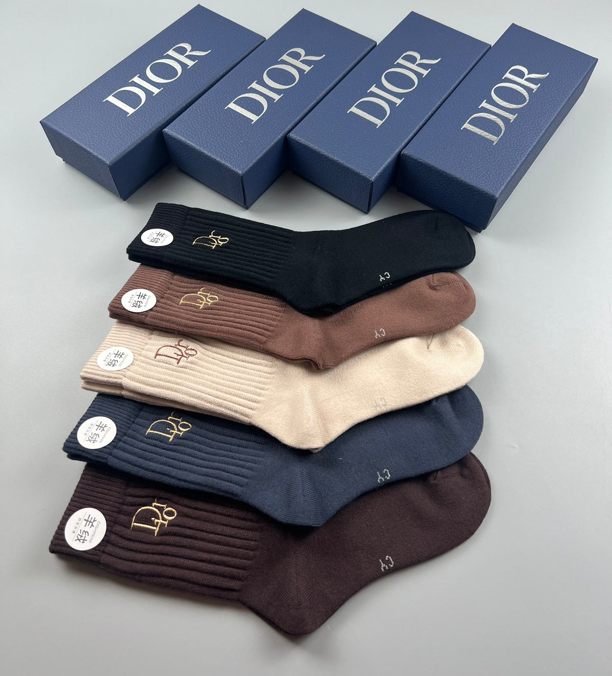 Dior Small Emblem Crew Socks - 5-Pair Set