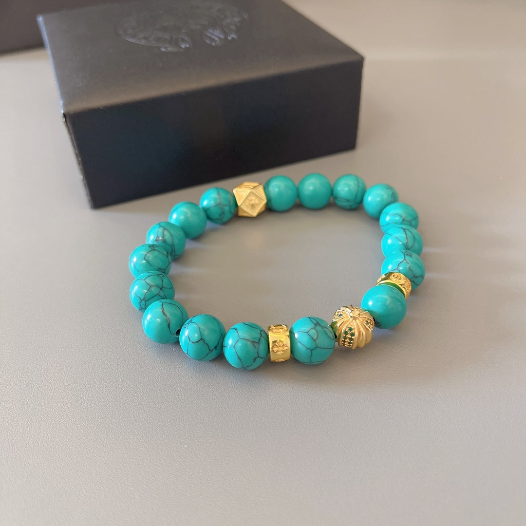 Martin Graham beaded bracelet in polished metal-tone – main product view