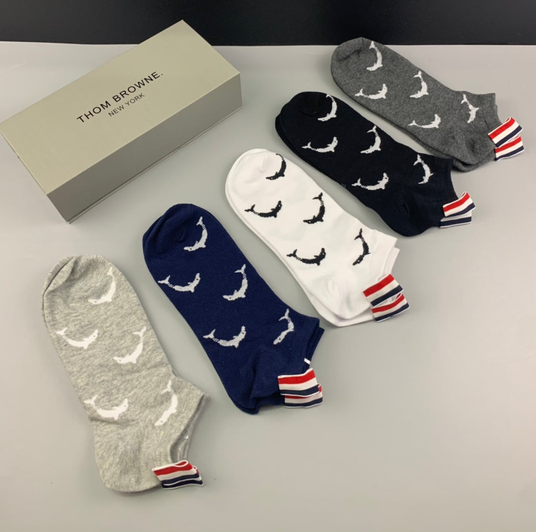 Thom Browne Cotton Crew Socks - 5-Pair Set