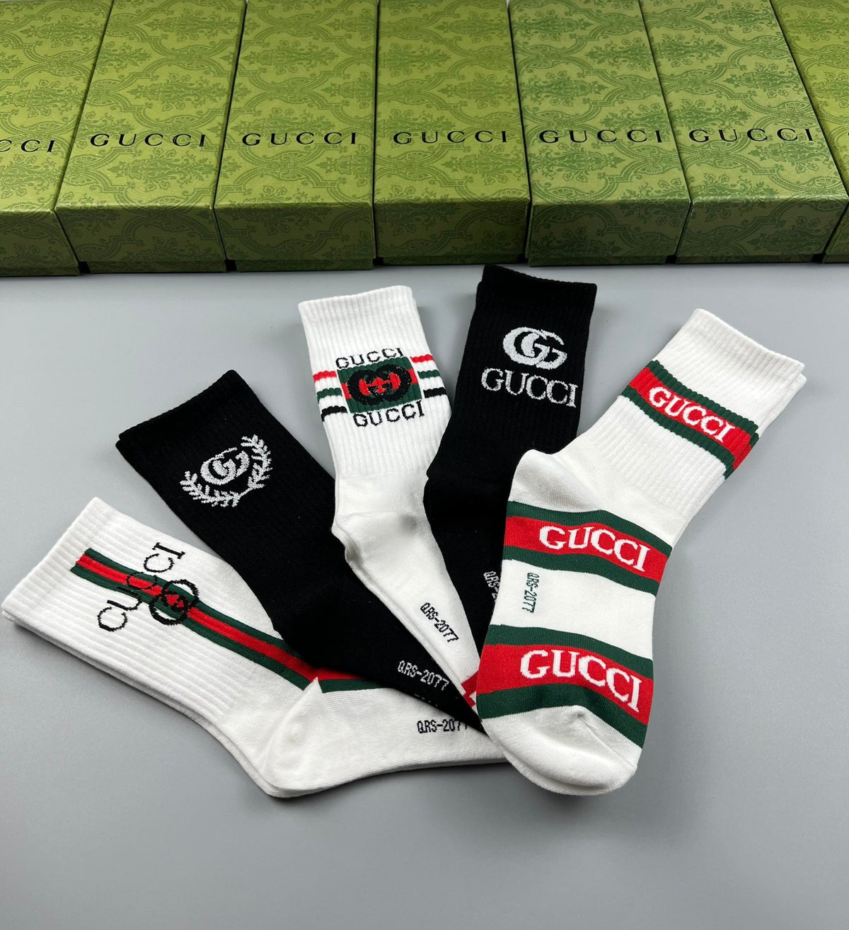 Gucci Mixed Logo Crew Socks - Box of 5 Pairs