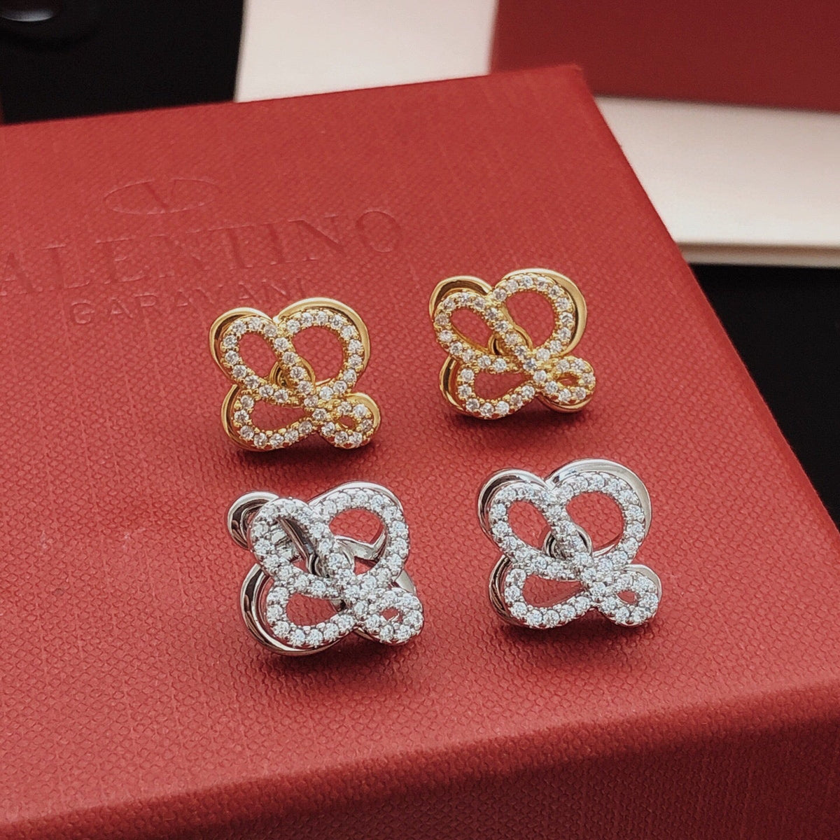 Martin Graham stud earrings in polished metal-tone – main product view