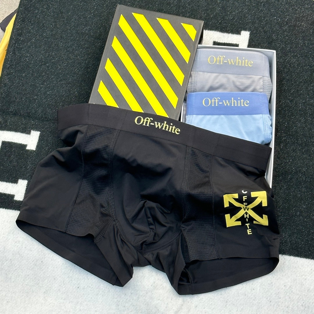 Off-White Oversized Side Graphics Men's Boxer Briefs - 3-Piece Box