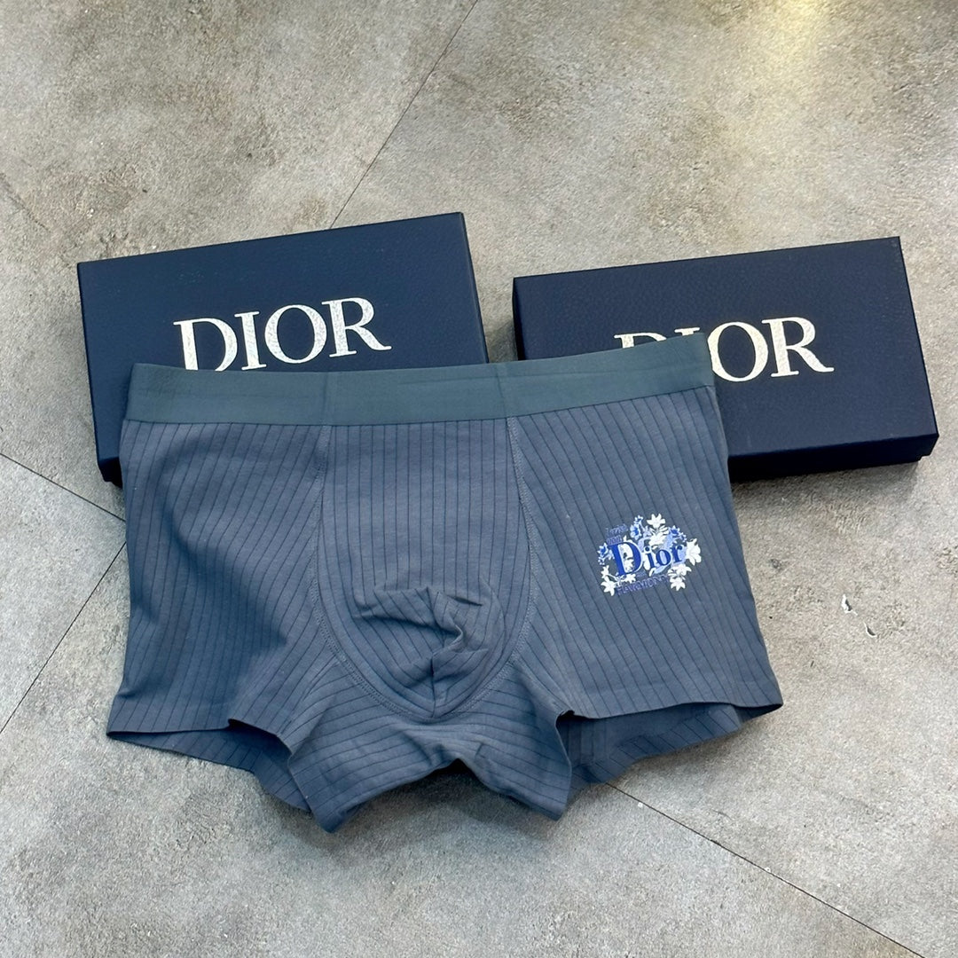 Dior Floral Logo Men's Trunk Underwear - 3-Piece Box