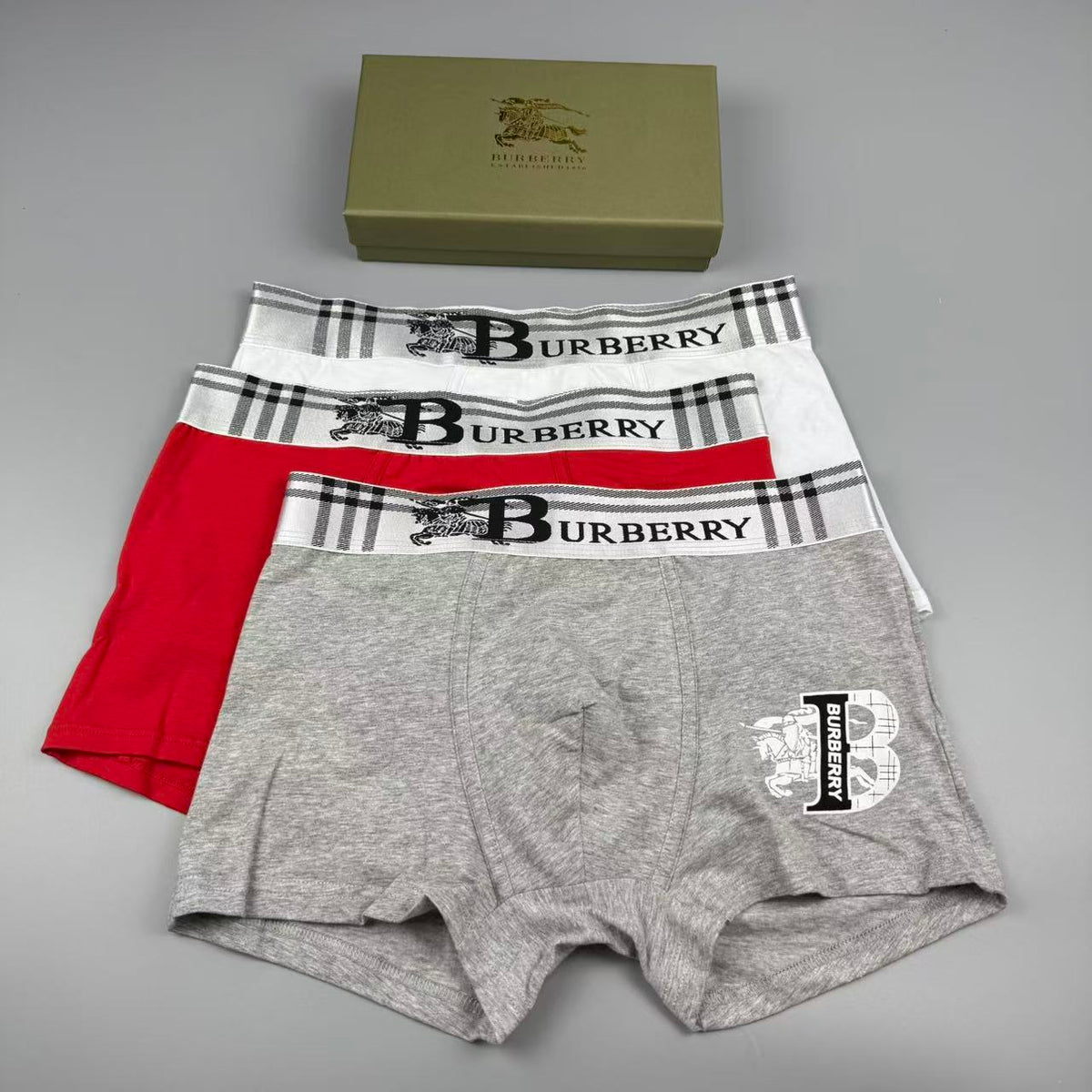 Burberry Cotton Men's Boxer Briefs - 3-Piece Box