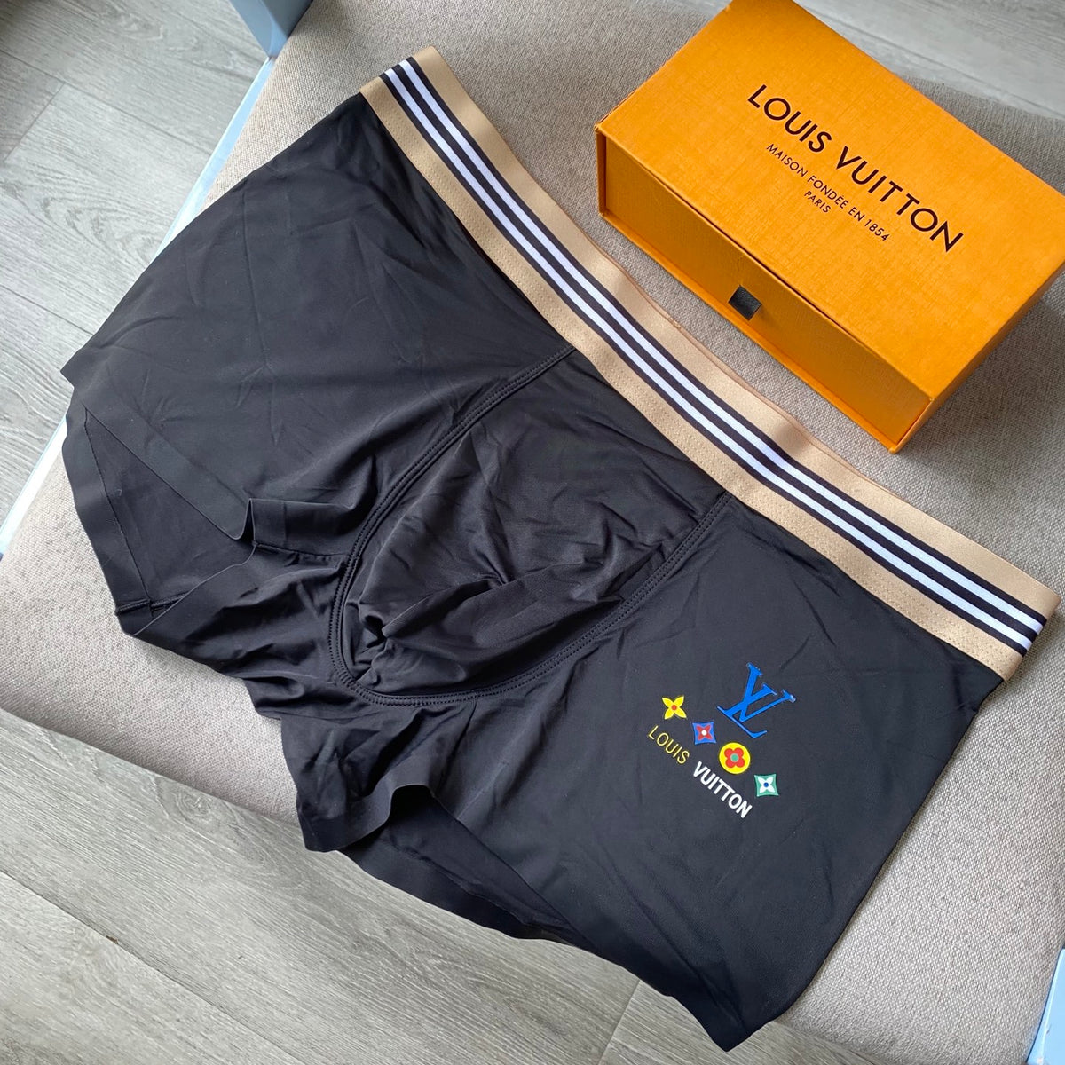 Louis Vuitton Striped Motif Men's Trunk Underwear - 3-Piece Box
