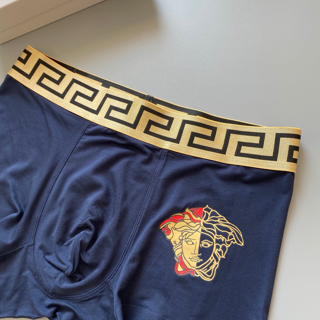Versace Greek-Key Waistbands And Medallion Motifs Men's Boxer Briefs - 3-Piece Box