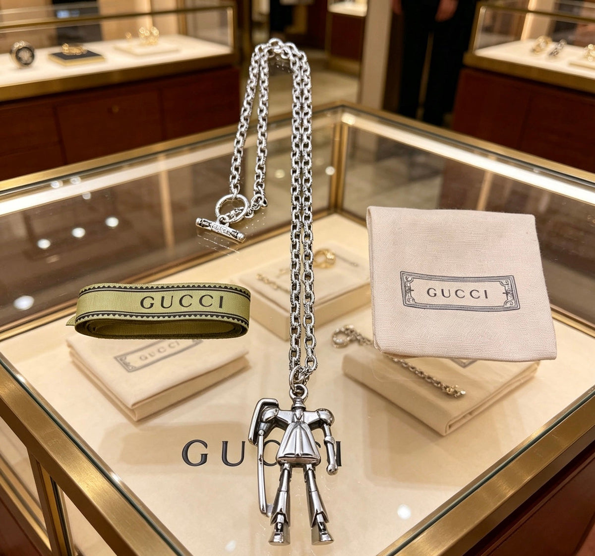 Martin Graham pendant necklace in polished metal-tone – main product view