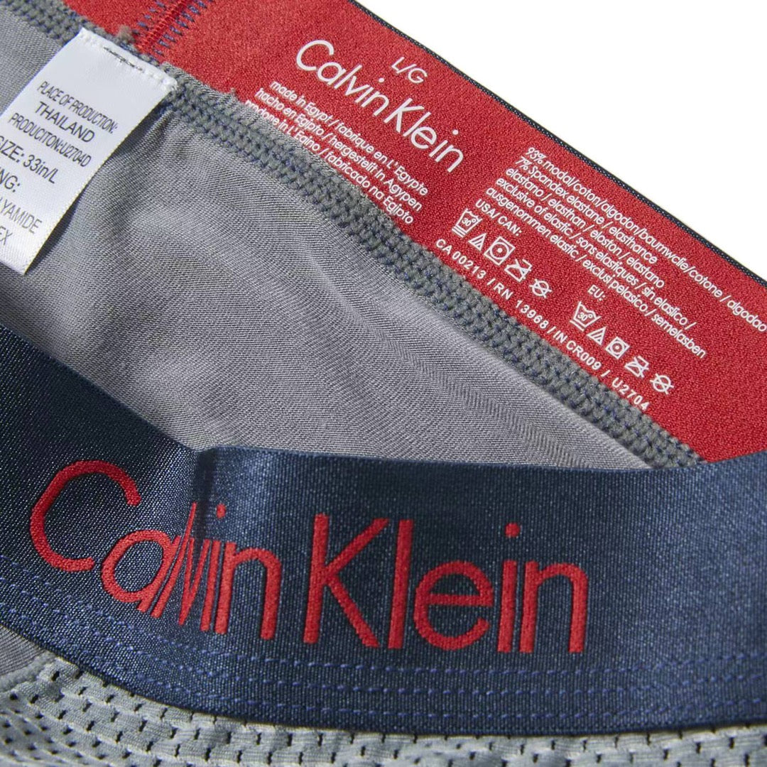 Calvin Klein Navy-And-Red Waistbands Men's Boxer Briefs - 3-Piece Box