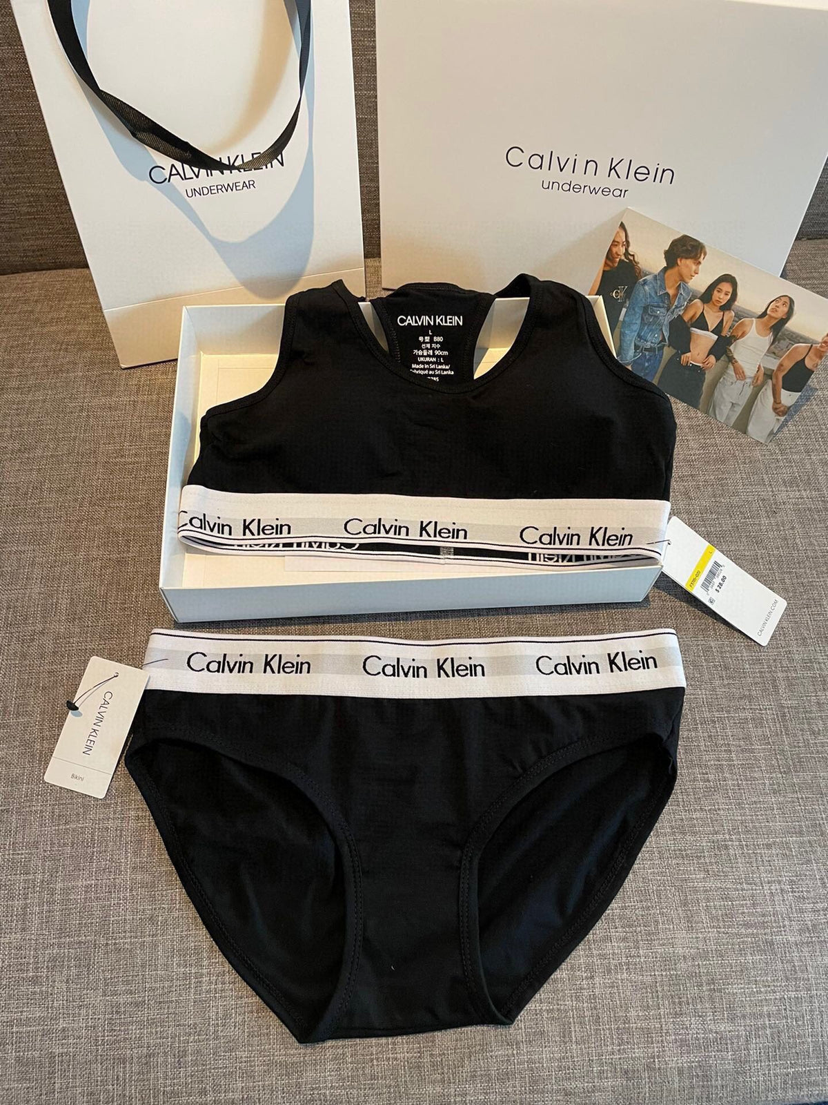 Calvin Klein Black Racerback Bra and Brief Set Women's Bra & Brief Set - 2-Piece Set