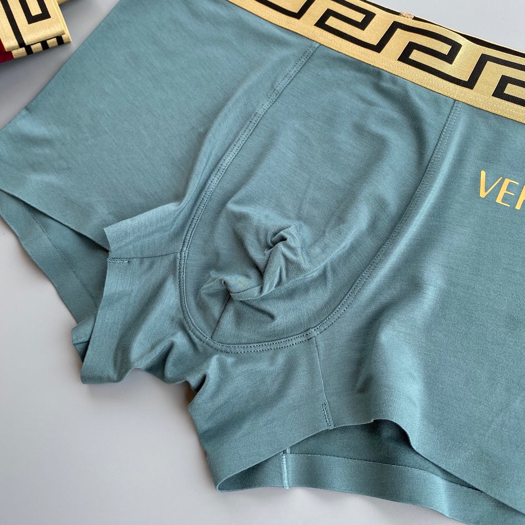Versace Gold Wordmark Modal-Blend Boxer Briefs - Box of 3