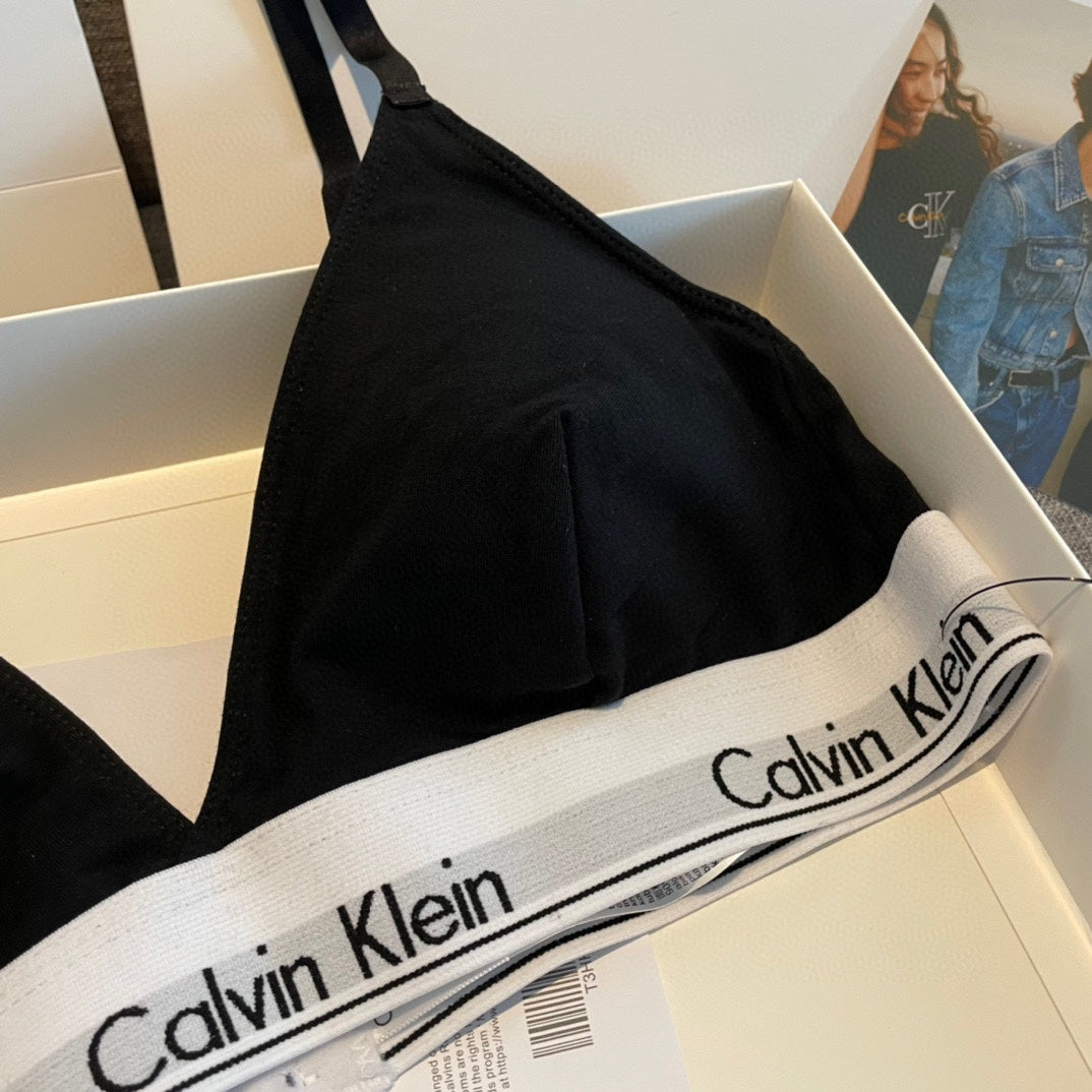 Calvin Klein Black Triangle Bra and Brief Set Women's Bra & Brief Set - 2-Piece Set