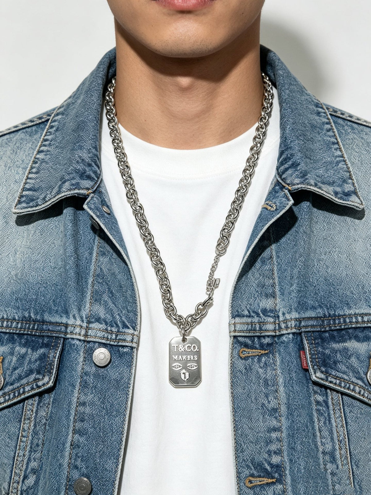 Martin Graham pendant necklace in polished metal-tone – main product view