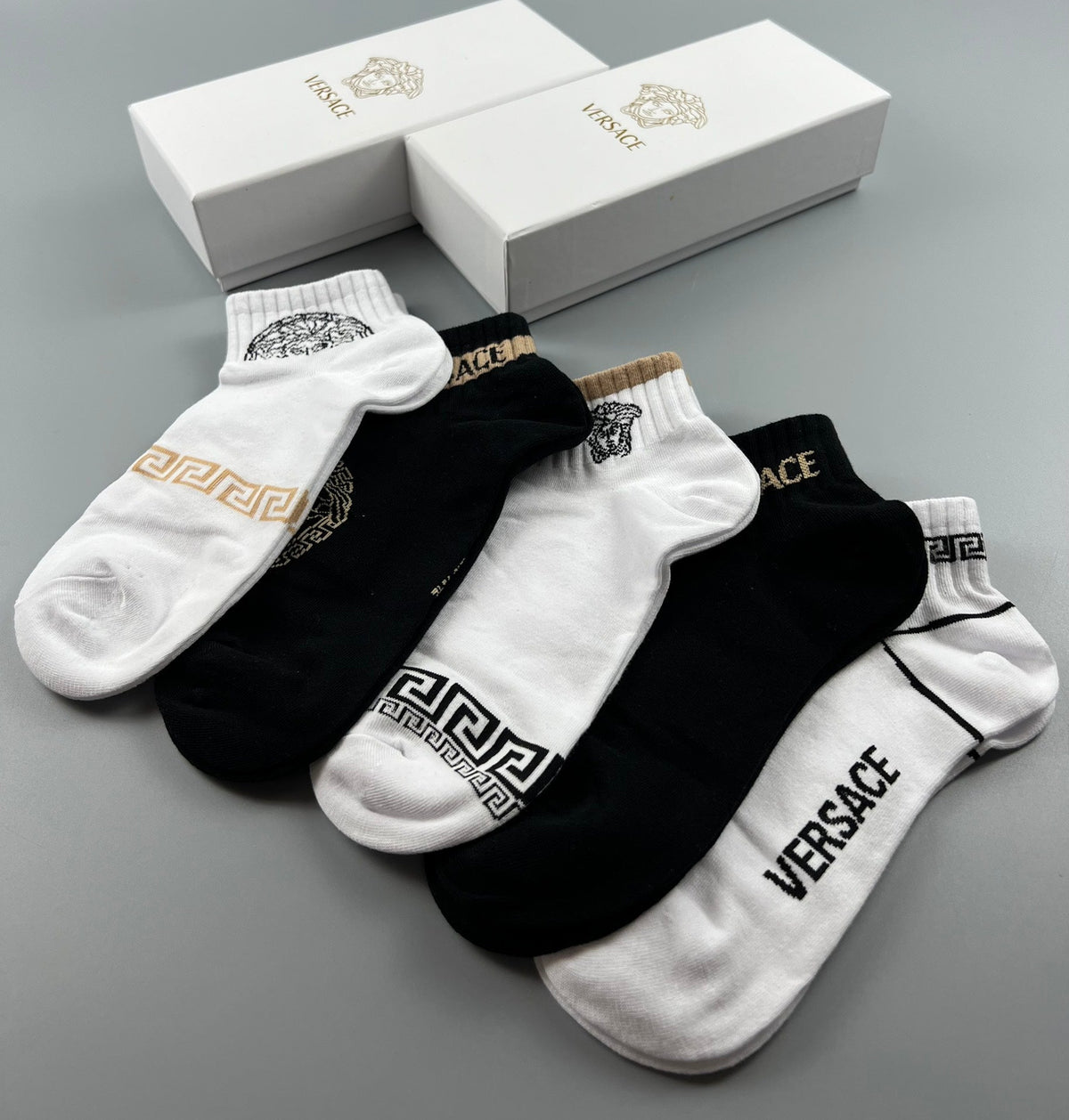 Versace Cotton Crew Socks - 5-Pair Set